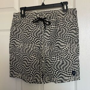 RVCA black/white drawstring shorts